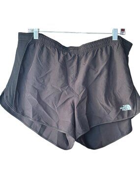 The North Face Size XL Womens Black FlashDry Running Shorts Back Zipper Pocket